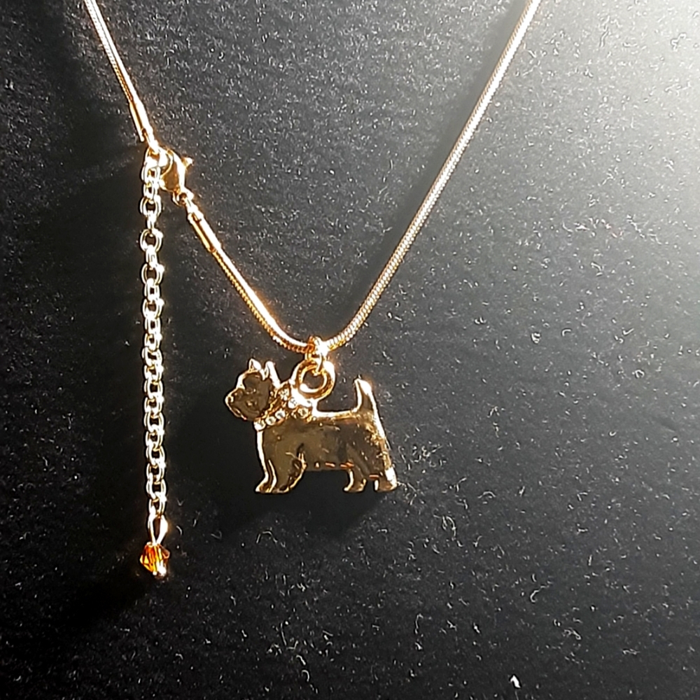 TERRIER DOG GOLD PENDANT NECKLACE